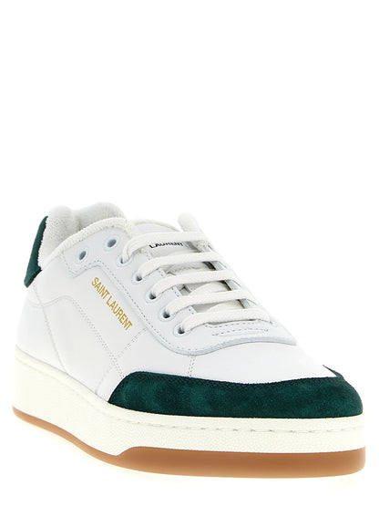 Sneakers by Saint Laurent for men in terrycloth & bos taurus calfskin leather bicolour & green features an versatile design from the Men's Low Top Terrycloth & Bos Taurus Calfskin Leather Sneakers collection, highlighting a versatile low-top style for a premium, high-fashion look.