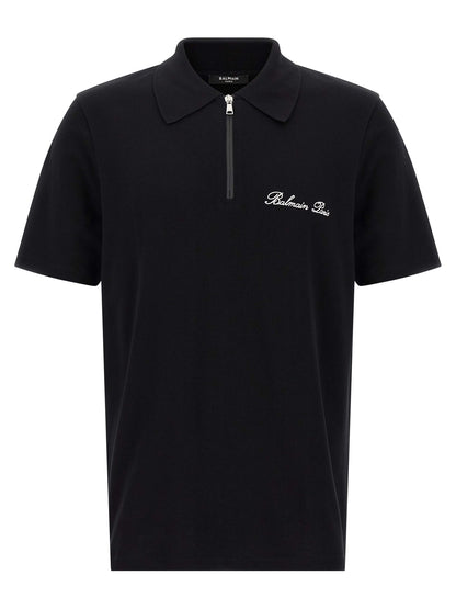 Polo Shirt by Balmain for men in cotton bicolour, black & white presents a crisp silhouette, artfully detailed with a crisp short-sleeve and crisp .
