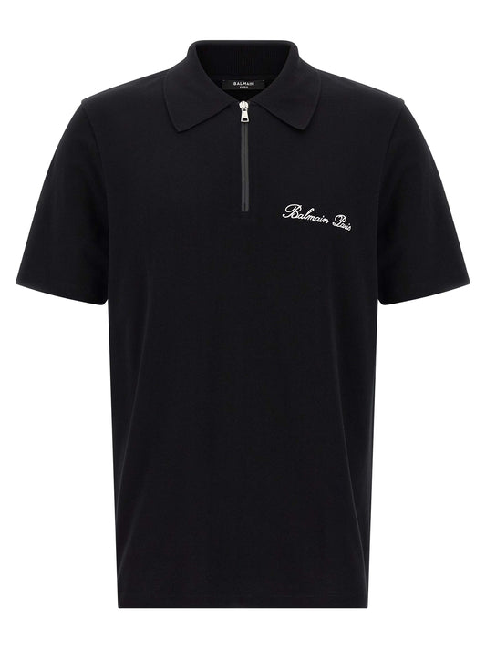 Polo Shirt by Balmain for men in cotton bicolour, black & white presents a crisp silhouette, artfully detailed with a crisp short-sleeve and crisp .