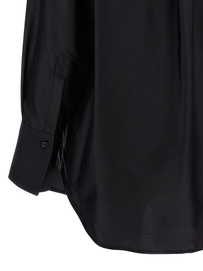Blouse by Alberto Biani for women in silk black showcases a sleek silhouette, elegantly detailed with a sleek and for a sleek finish.