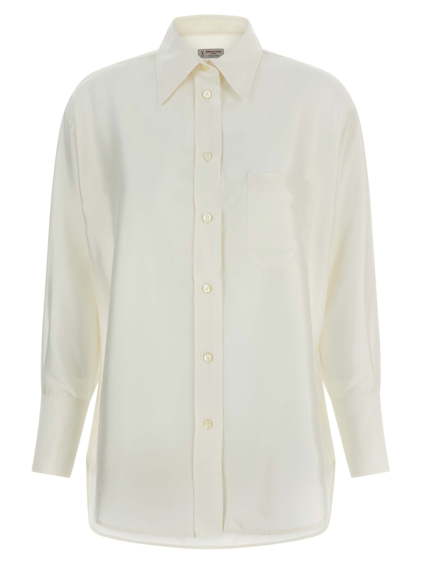 Blouse by Alberto Biani for women in silk white showcases a sublime silhouette, artfully detailed with a sublime and long-sleeve for a sophisticated, sublime finish.