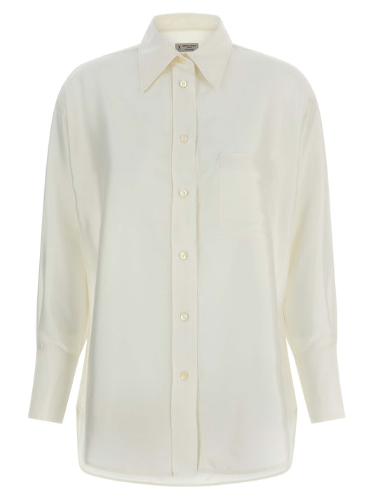 Blouse by Alberto Biani for women in silk white showcases a sublime silhouette, artfully detailed with a sublime and long-sleeve for a sophisticated, sublime finish.