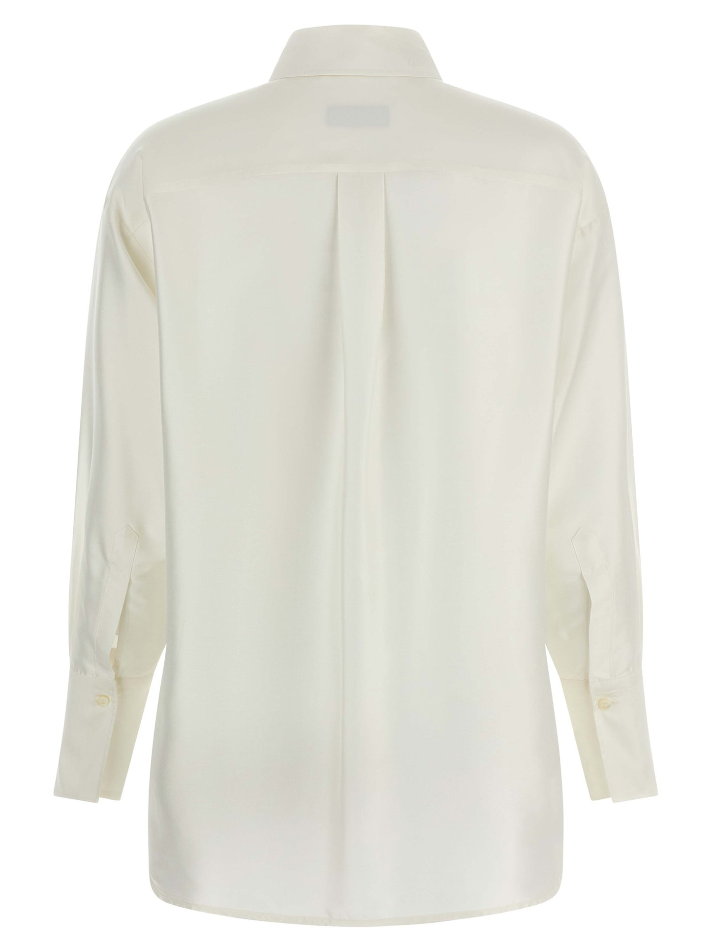 Blouse by Alberto Biani for women in silk white features an architectural silhouette with a refined and elegant for a architectural look.