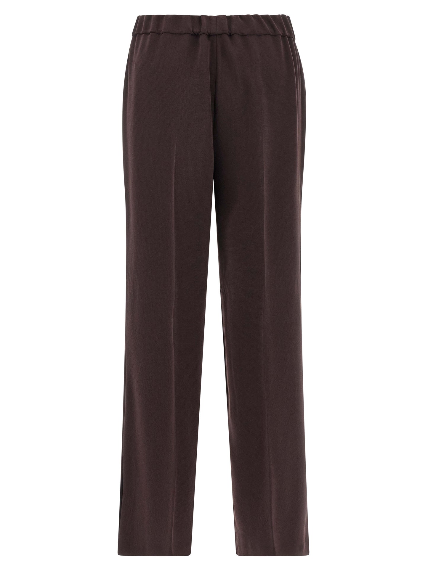Casual Pants by Alberto Biani for women in polyester brown features an refined tailoring silhouette, showcasing a premium straight-leg with a and long cut for a refined tailoring look.