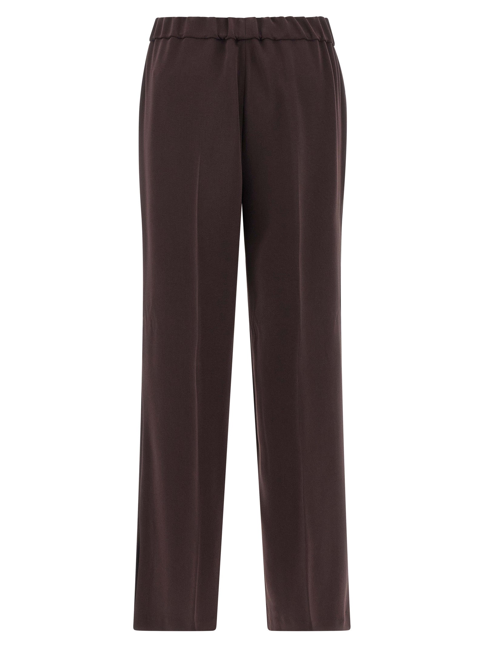 Casual Pants by Alberto Biani for women in polyester brown features an refined tailoring silhouette, showcasing a premium straight-leg with a and long cut for a refined tailoring look.