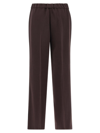 Casual Pants by Alberto Biani for women in polyester brown features an refined tailoring silhouette, showcasing a premium straight-leg with a and long cut for a refined tailoring look.