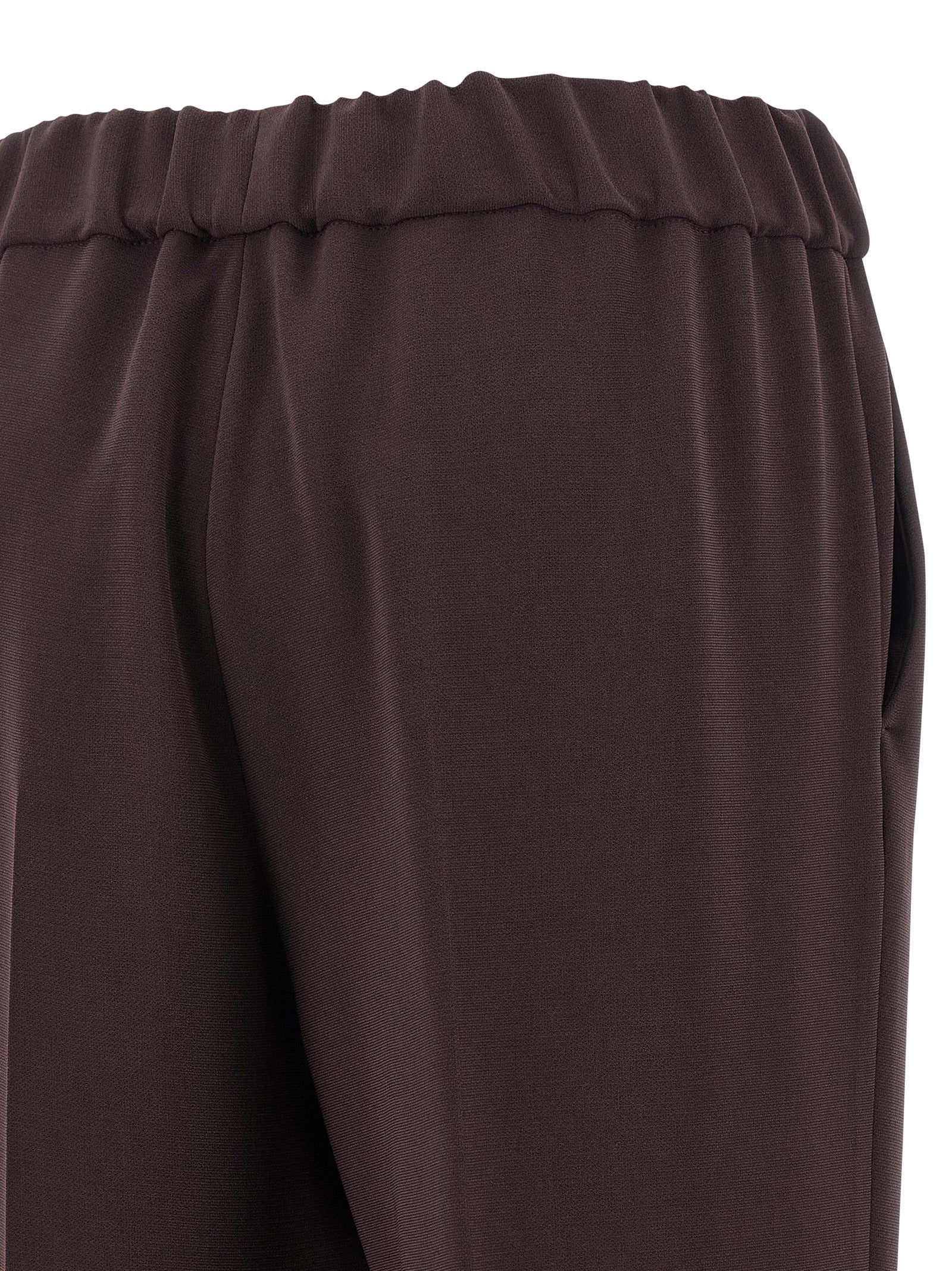 Casual Pants by Alberto Biani for women in polyester brown features an sophisticated and straight-leg with a precise long, creating a sophisticated and sophisticated silhouette.