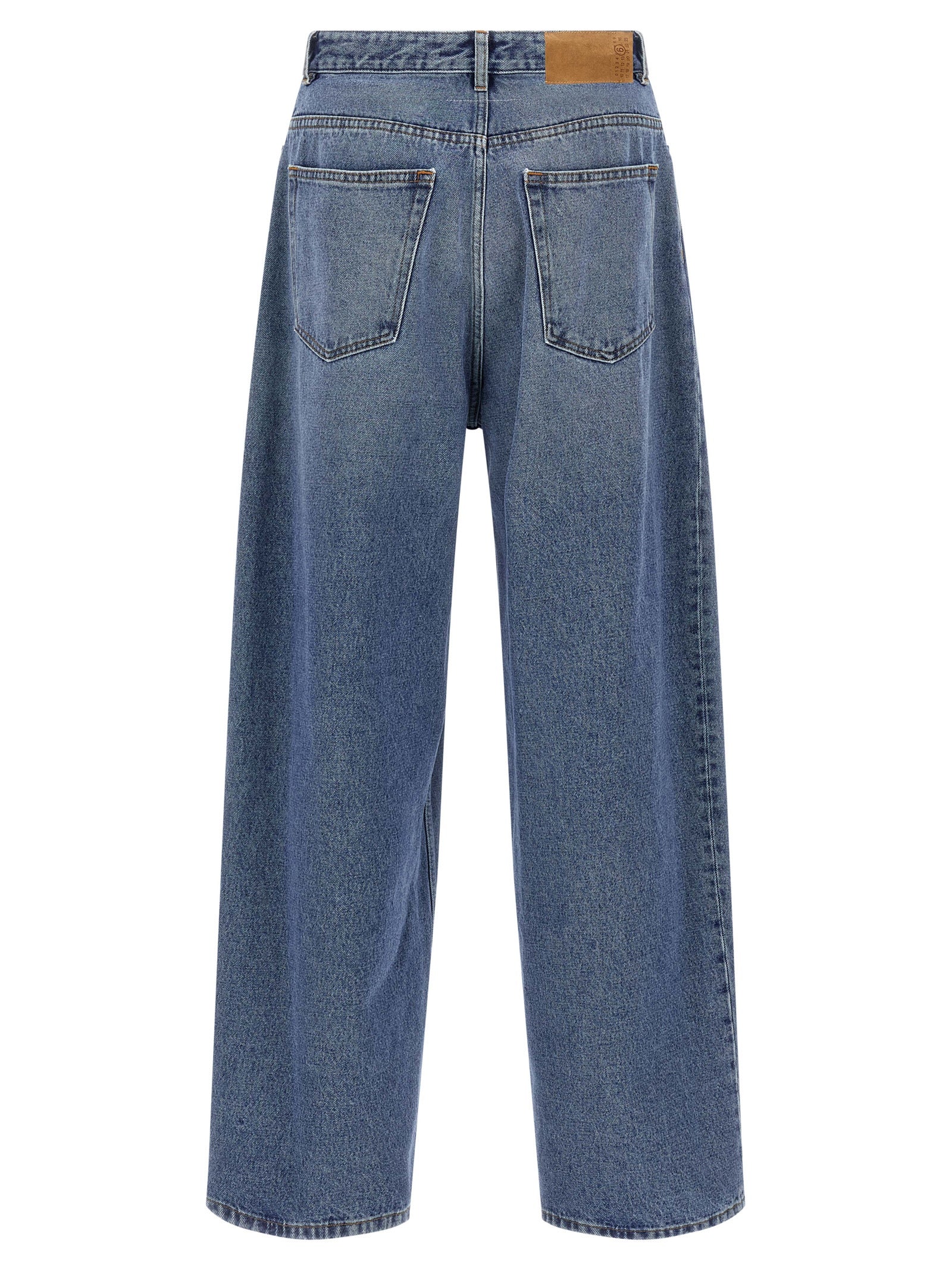 Jeans by MM6 Maison Margiela for men in cotton denim blue features a refined silhouette with a refined wide, defined by a and a refined long for a refined finish.