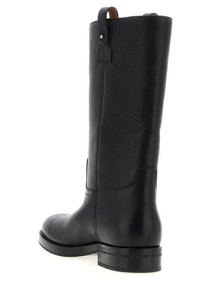 Over-The-Knee Boots by Church's for women in calfskin leather black features an high-performance silhouette, showcasing the sophisticated design of the Peyton Women's Calfskin Leather Over-The-Knee Boots with a and a refined round toe style.