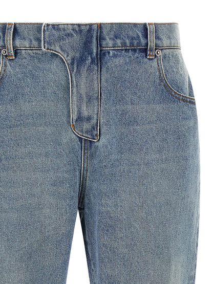 Jeans by Balmain for men in denim cotton blue & signature presents a refined pantology silhouette, artfully defined by a refined pantology straight-leg, long, and a sophisticated .