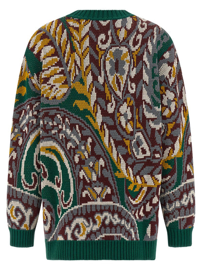 Cardigan by Etro for women in wool multicolor, patterned & jacquard features an crisp silhouette, showcasing a sophisticated crew neckline and detail for a truly crisp finish.