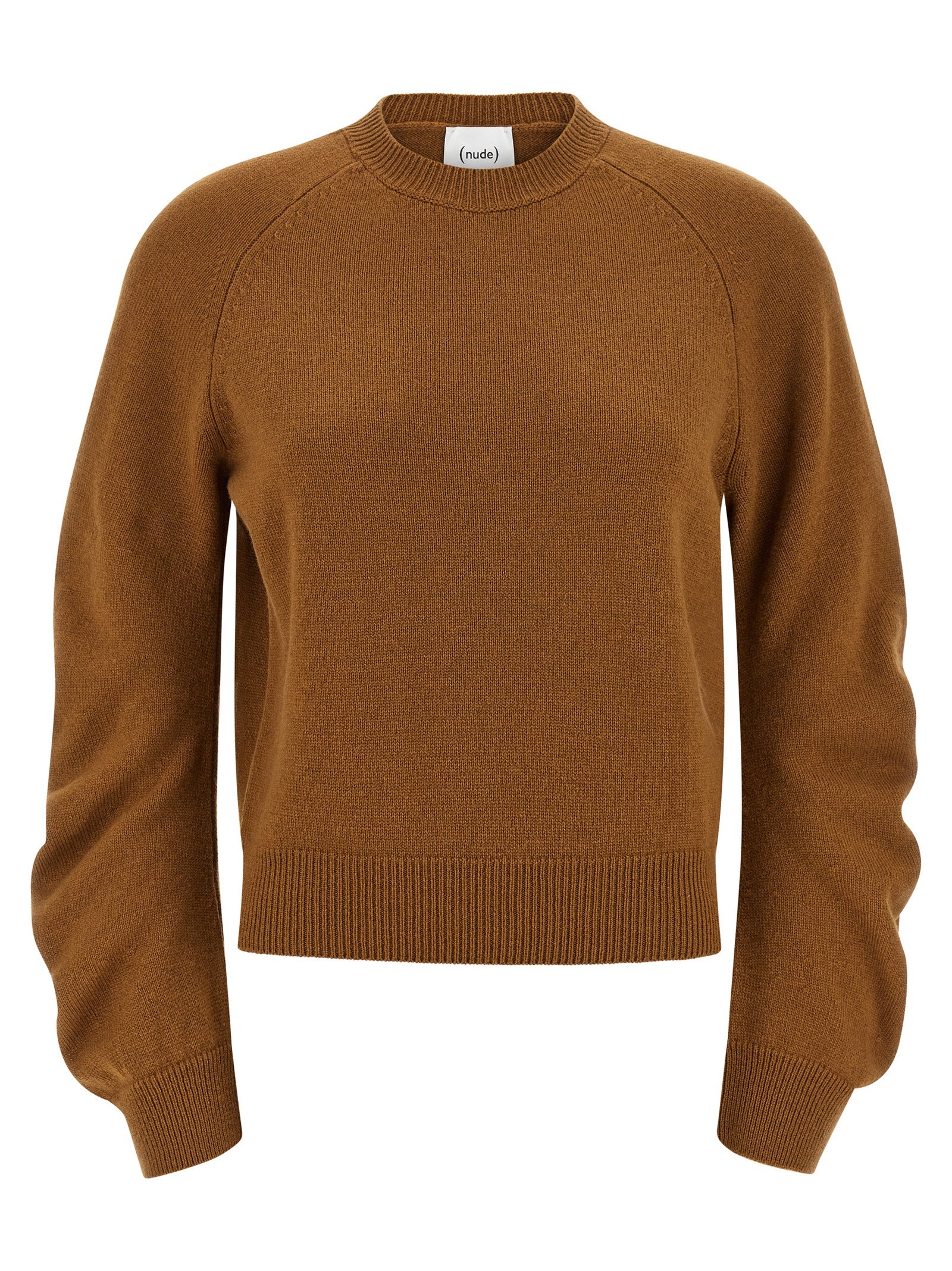 Cardigan by NUDE for women in virgin wool brown & nude showcases a luxurious silhouette, meticulously detailed with a sophisticated and for a refined finish.