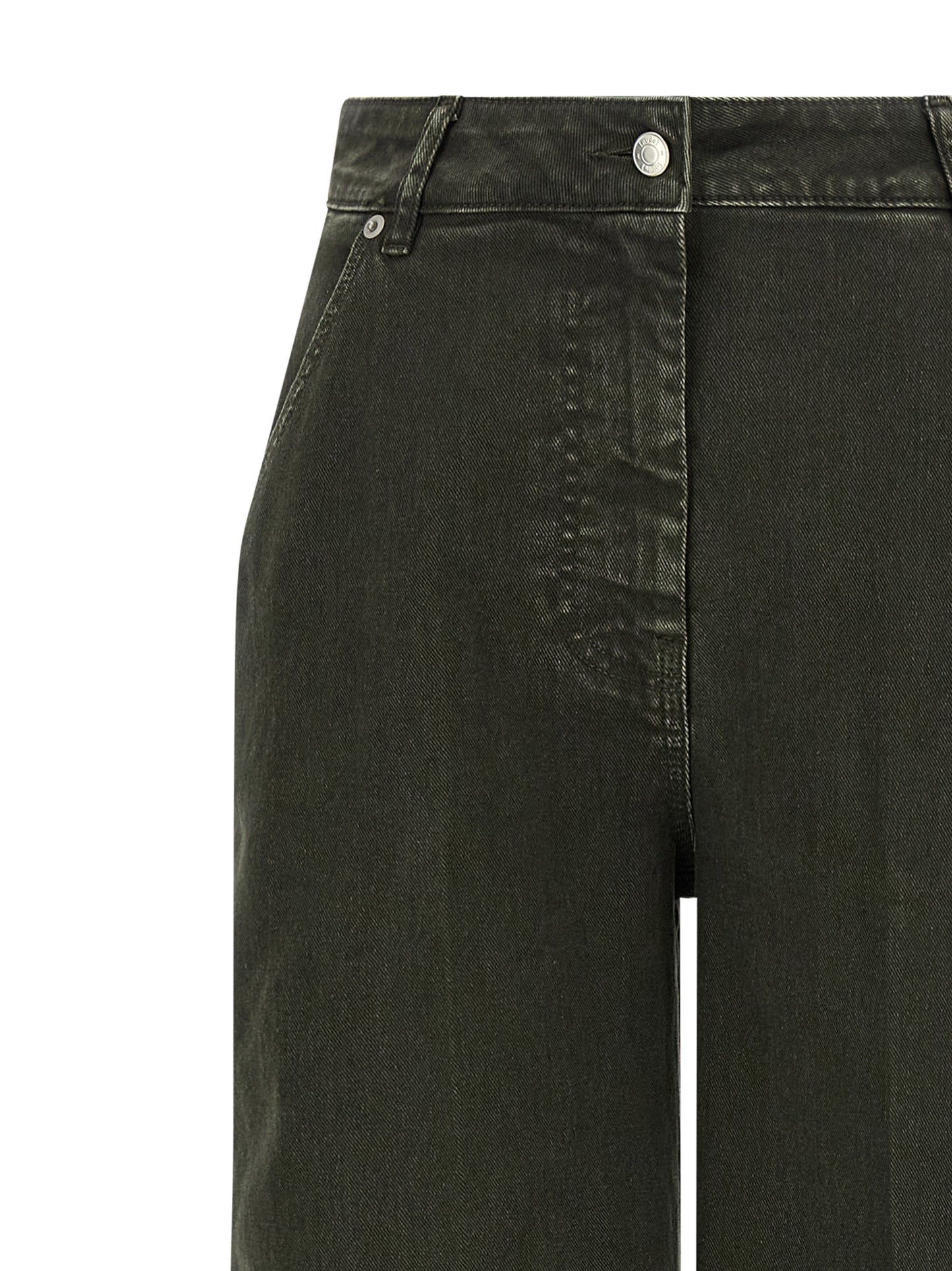 Jeans by NUDE for women in stretch denim cotton black, nude & signature features an refined tailoring silhouette, showcasing a premium wide with a high rise and long cut for a refined tailoring look.