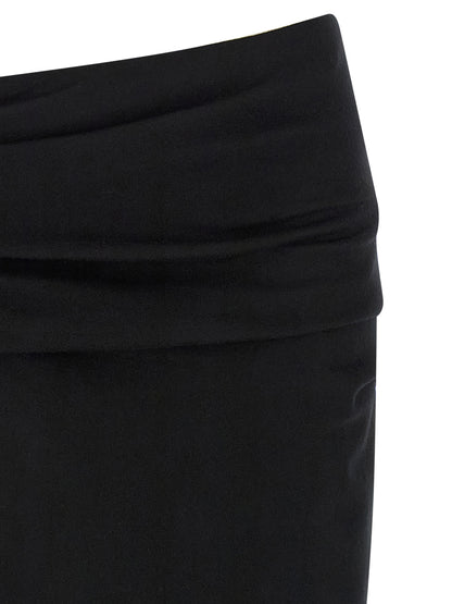 Skirt by Entire Studios for women in wool black features an tailored silhouette, artfully capturing the essence of Women's Asymmetrical Wool Midi Skirt in a sophisticated midi.