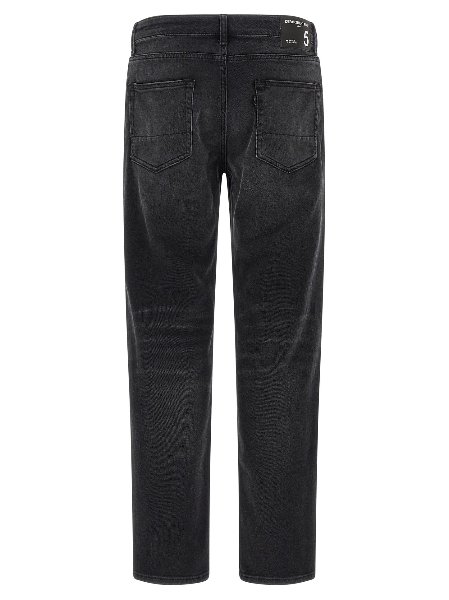 Jeans by Department 5 for men in stretch denim cotton black presents a refined pantology silhouette, artfully defined by a refined pantology straight-leg, long, and a sophisticated .