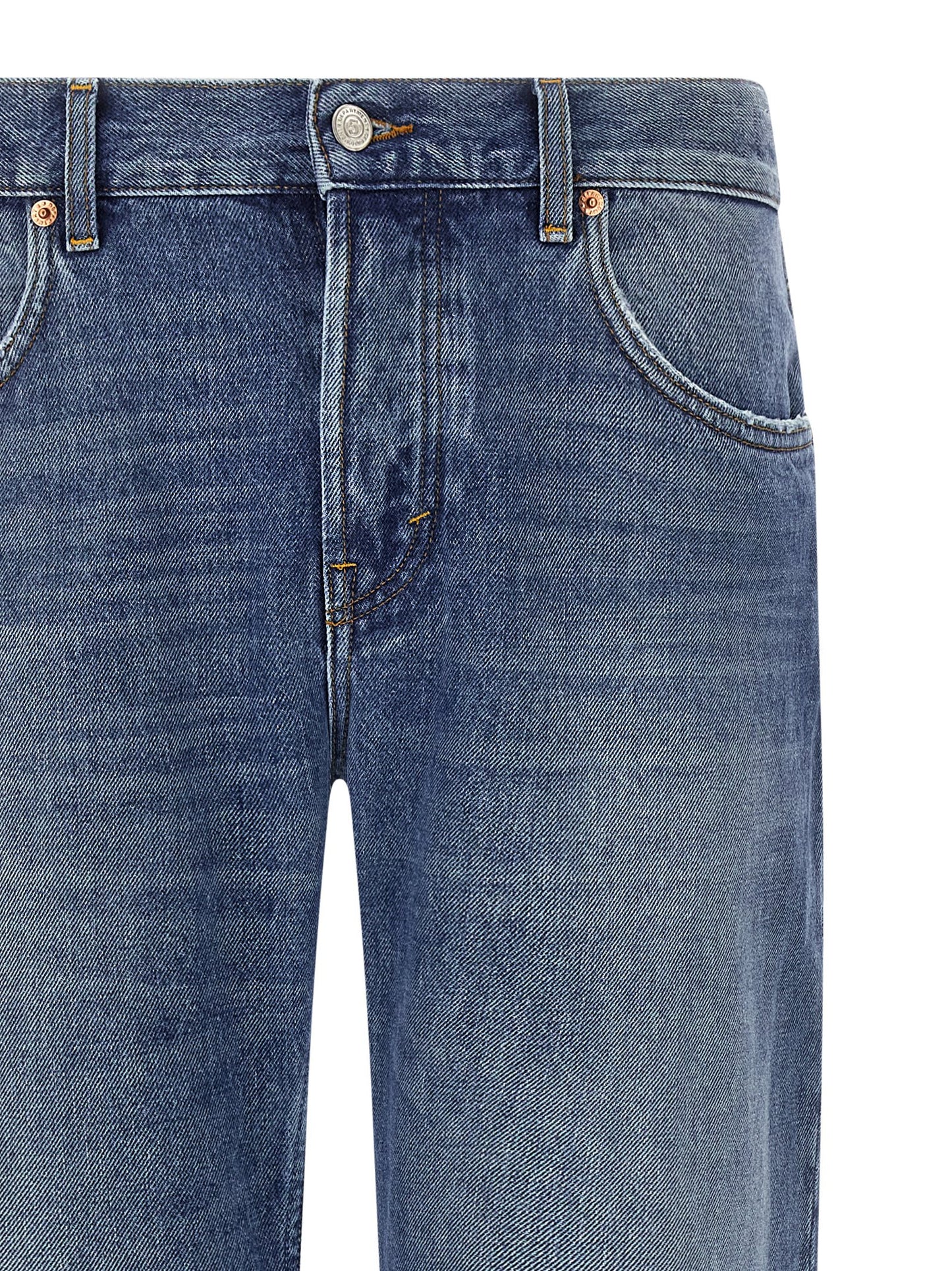 Jeans by Department 5 for men in denim cotton blue features an refined tailoring silhouette, showcasing a premium straight-leg with a and long cut for a refined tailoring look.