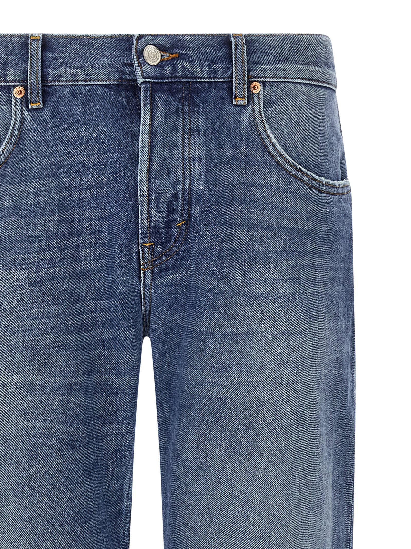 Jeans by Department 5 for men in denim cotton blue features an refined tailoring silhouette, showcasing a premium straight-leg with a and long cut for a refined tailoring look.