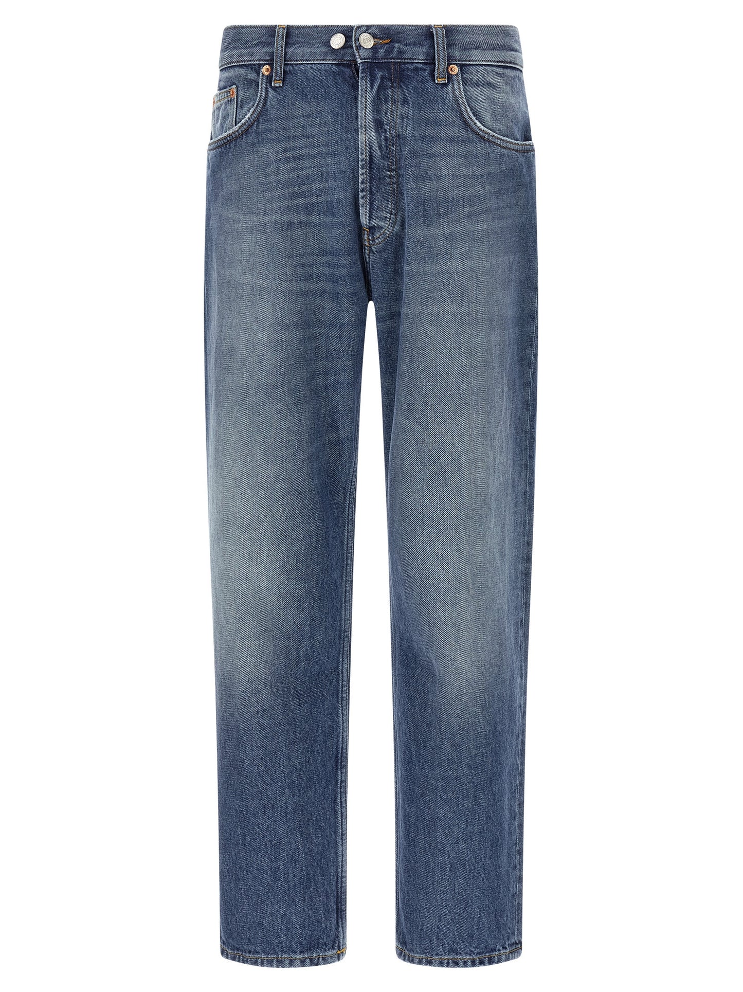 Jeans by Department 5 for men in denim cotton blue features an refined tailoring silhouette, showcasing a premium straight-leg & cropped with a and cropped cut for a refined tailoring look.