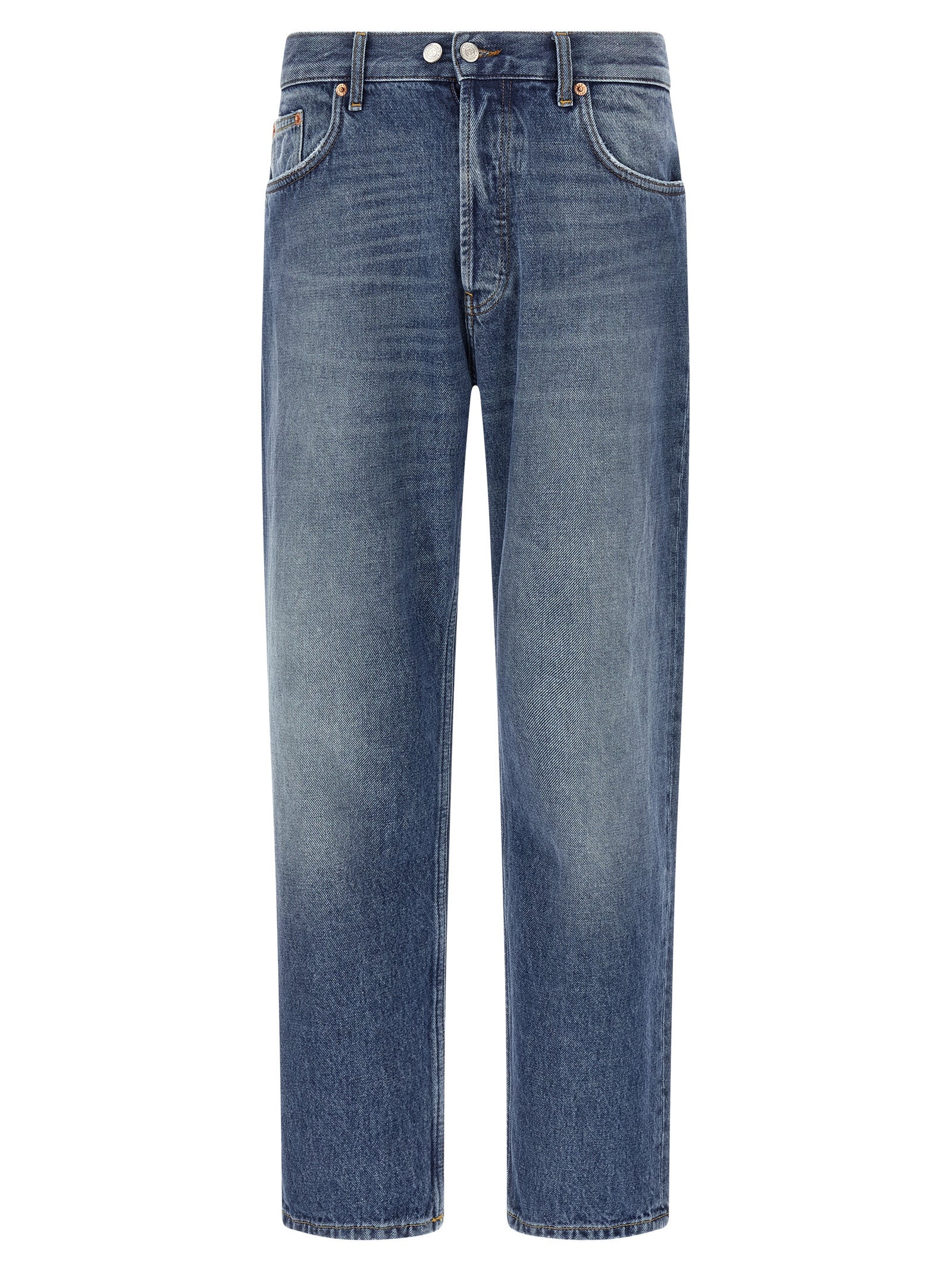 Jeans by Department 5 for men in denim cotton blue features an refined tailoring silhouette, showcasing a premium straight-leg & cropped with a and cropped cut for a refined tailoring look.