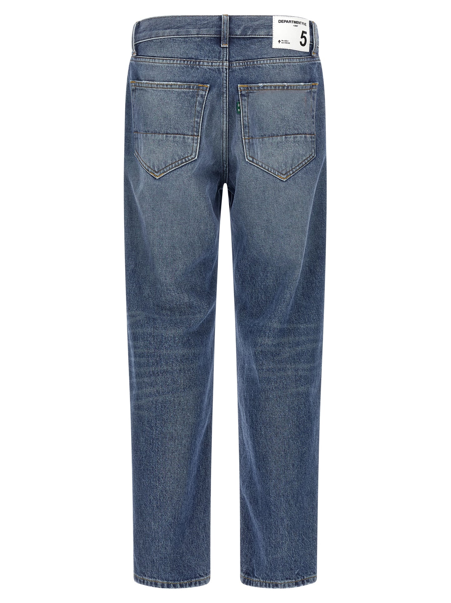 Jeans by Department 5 for men in denim cotton blue presents a refined pantology silhouette, artfully defined by a refined pantology straight-leg & cropped, cropped, and a sophisticated .