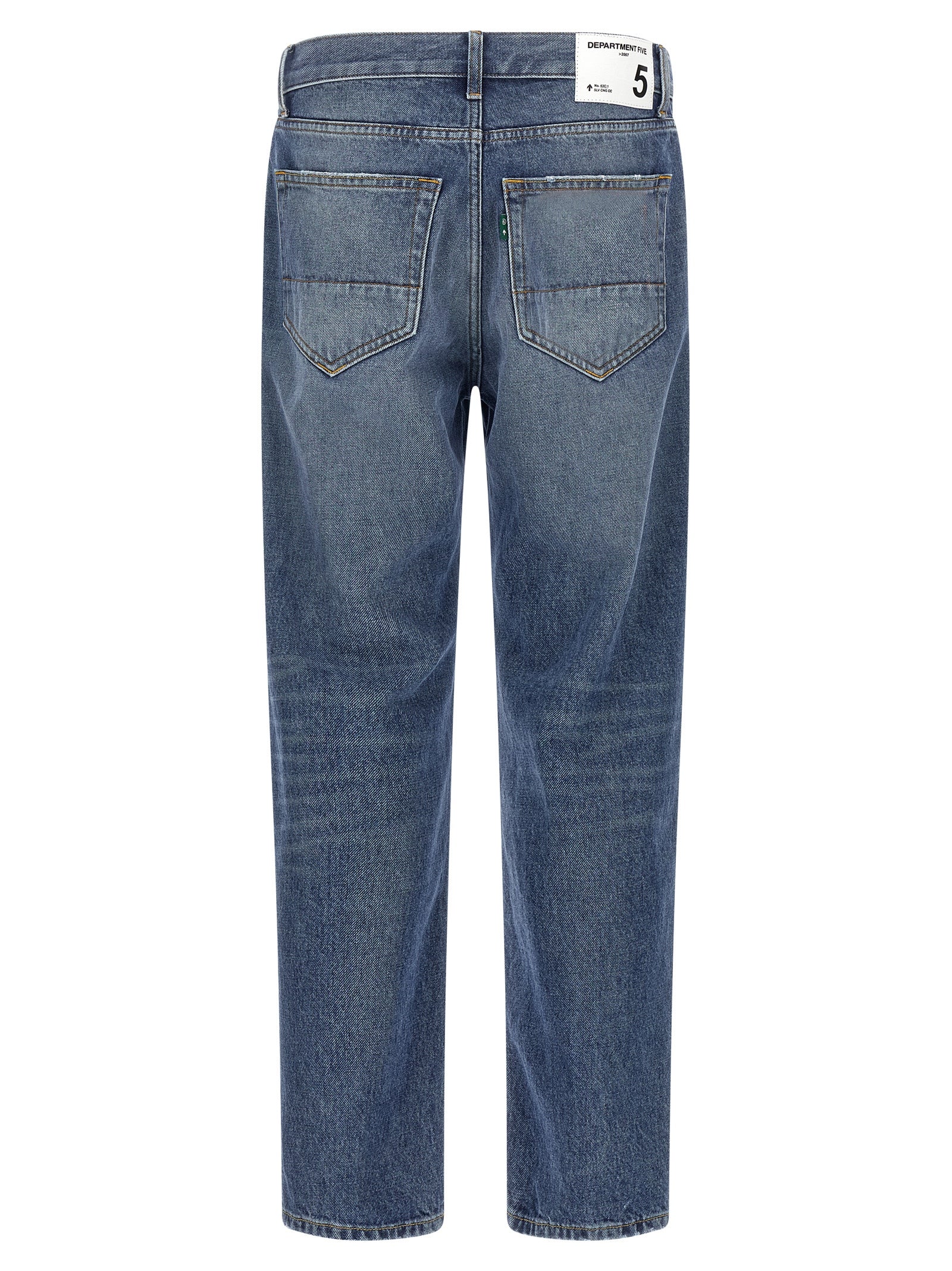 Jeans by Department 5 for men in denim cotton blue presents a refined pantology silhouette, artfully defined by a refined pantology straight-leg & cropped, cropped, and a sophisticated .
