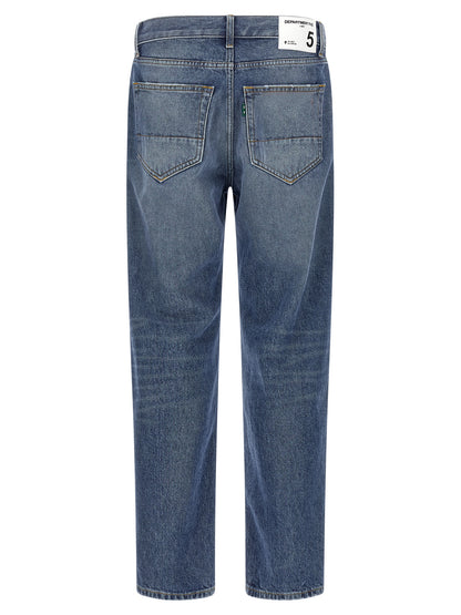 Jeans by Department 5 for men in denim cotton blue presents a refined pantology silhouette, artfully defined by a refined pantology straight-leg & cropped, cropped, and a sophisticated .