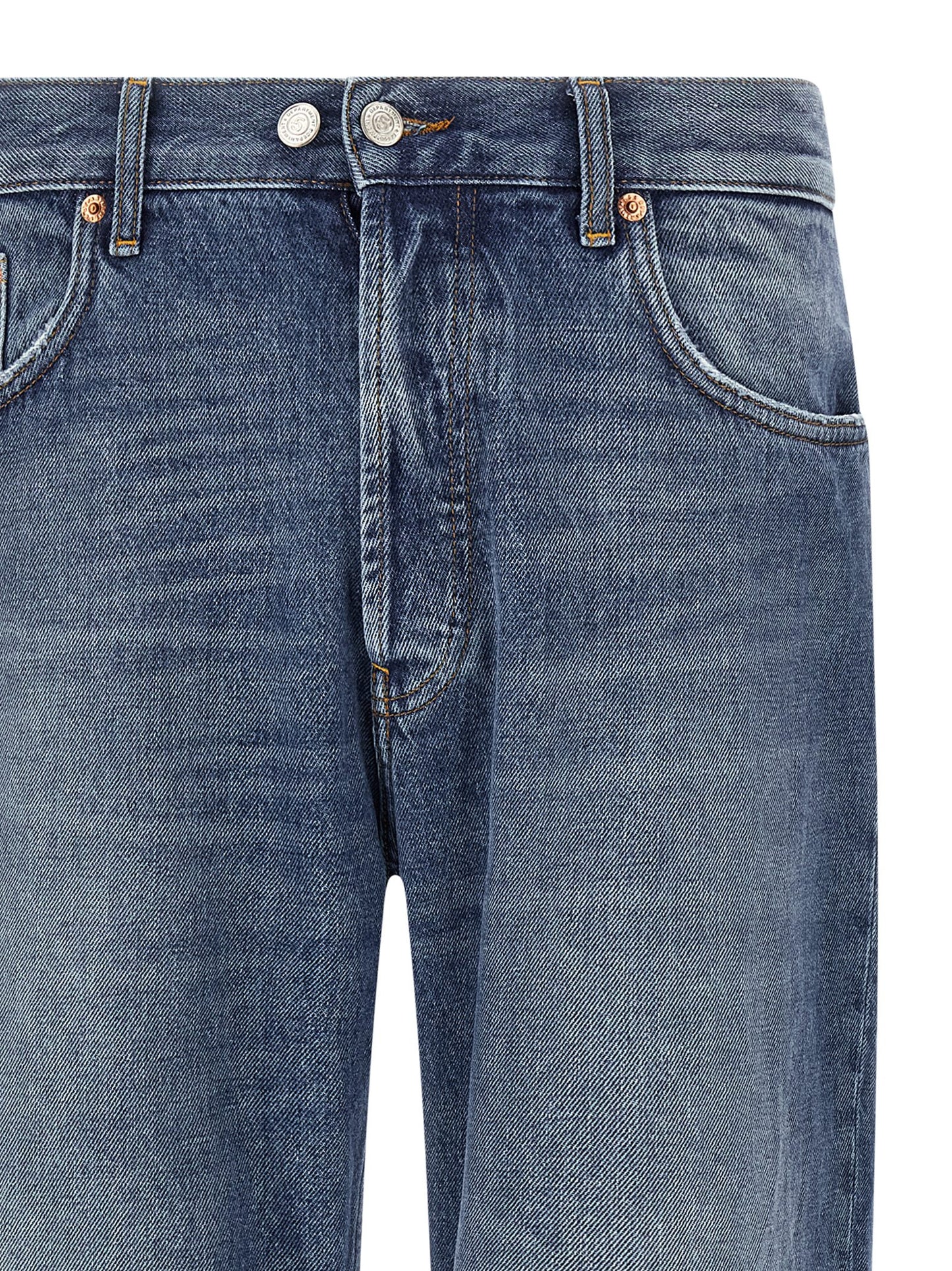 Jeans by Department 5 for men in denim cotton blue presents a refined pantology silhouette, artfully defined by a refined pantology straight-leg & cropped, cropped, and a sophisticated .