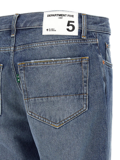 Jeans by Department 5 for men in denim cotton blue features an sartorial straight-leg & cropped and cropped with a cut for a sartorial finish.
