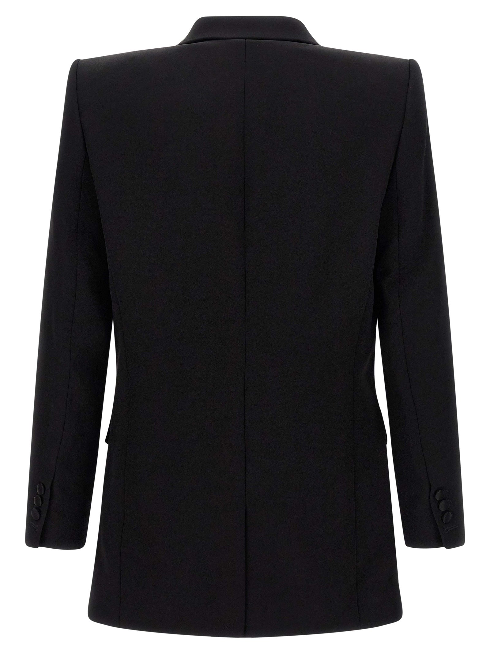 This Blazer by Balmain for men in viscose satin black presents a tailored silhouette, meticulously tailored with a tailored and distinctive for a tailored finish.