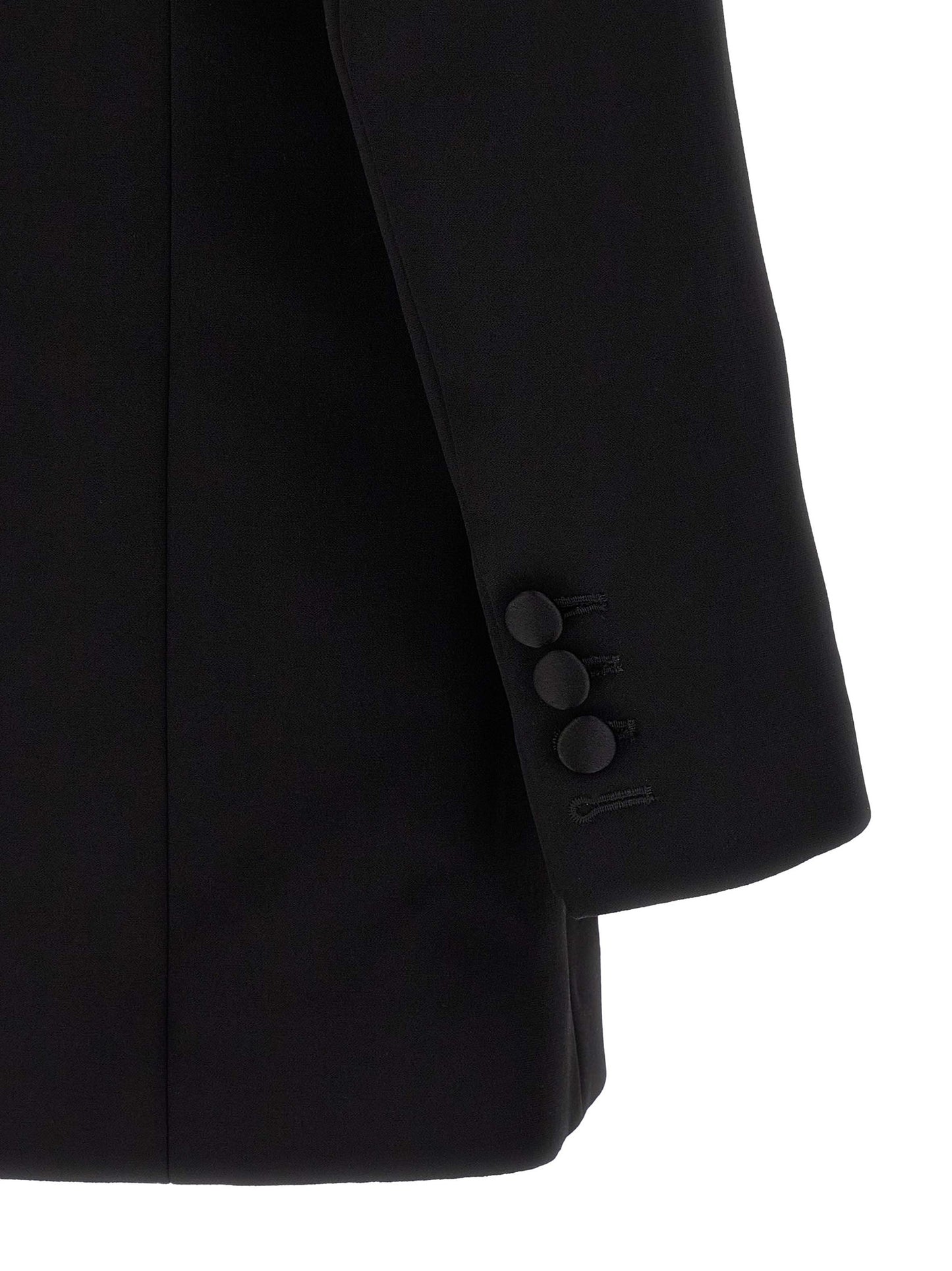 Blazer by Balmain for men in viscose satin black features an sartorial silhouette, showcasing a sophisticated and sartorial for a truly sartorial finish.