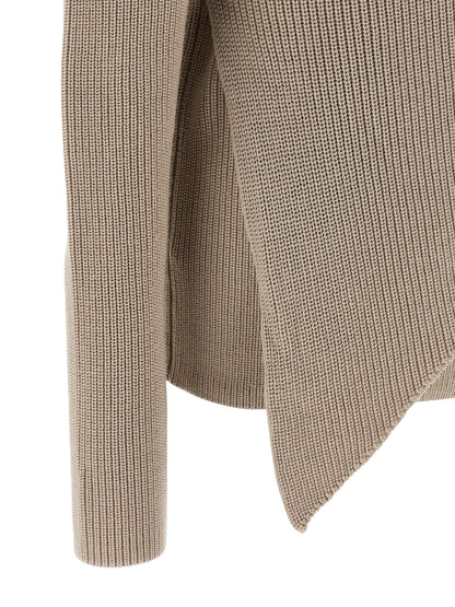 Cardigan by Entire Studios for women in merino wool beige presents a textural silhouette, artfully finished with a textural and for a sophisticated, textural look.