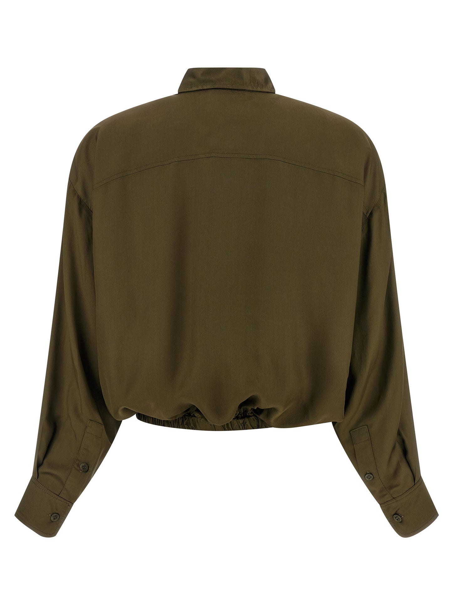 Blouse by NUDE for women in viscose bicolour, green & nude showcases a sleek silhouette, elegantly detailed with a sleek and for a sleek finish.