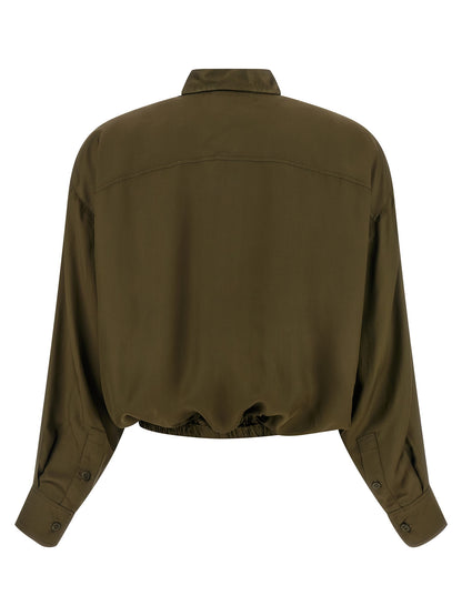 Blouse by NUDE for women in viscose bicolour, green & nude showcases a sleek silhouette, elegantly detailed with a sleek and for a sleek finish.
