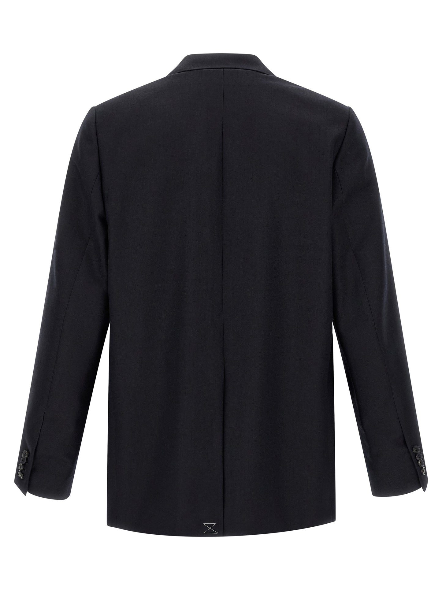 Blazer by Dries Van Noten for men in wool blue & herringbone showcases a polished silhouette, highlighted by a refined and polished for a sophisticated finish.
