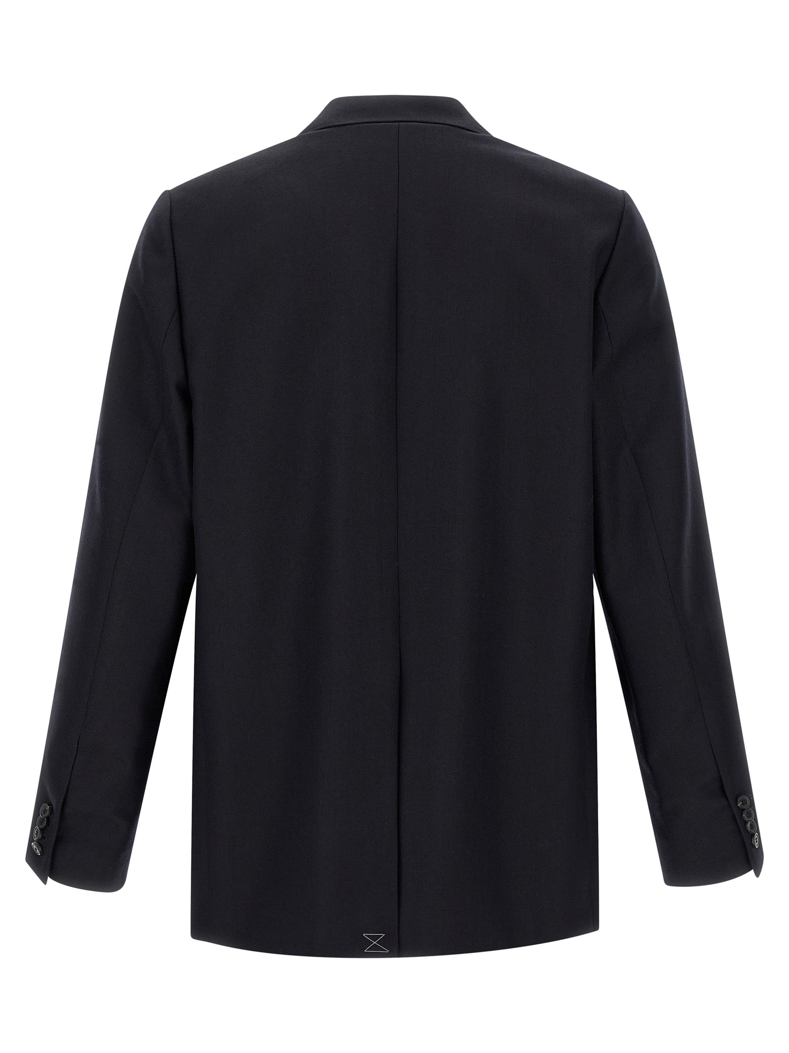 Blazer by Dries Van Noten for men in wool blue & herringbone showcases a polished silhouette, highlighted by a refined and polished for a sophisticated finish.