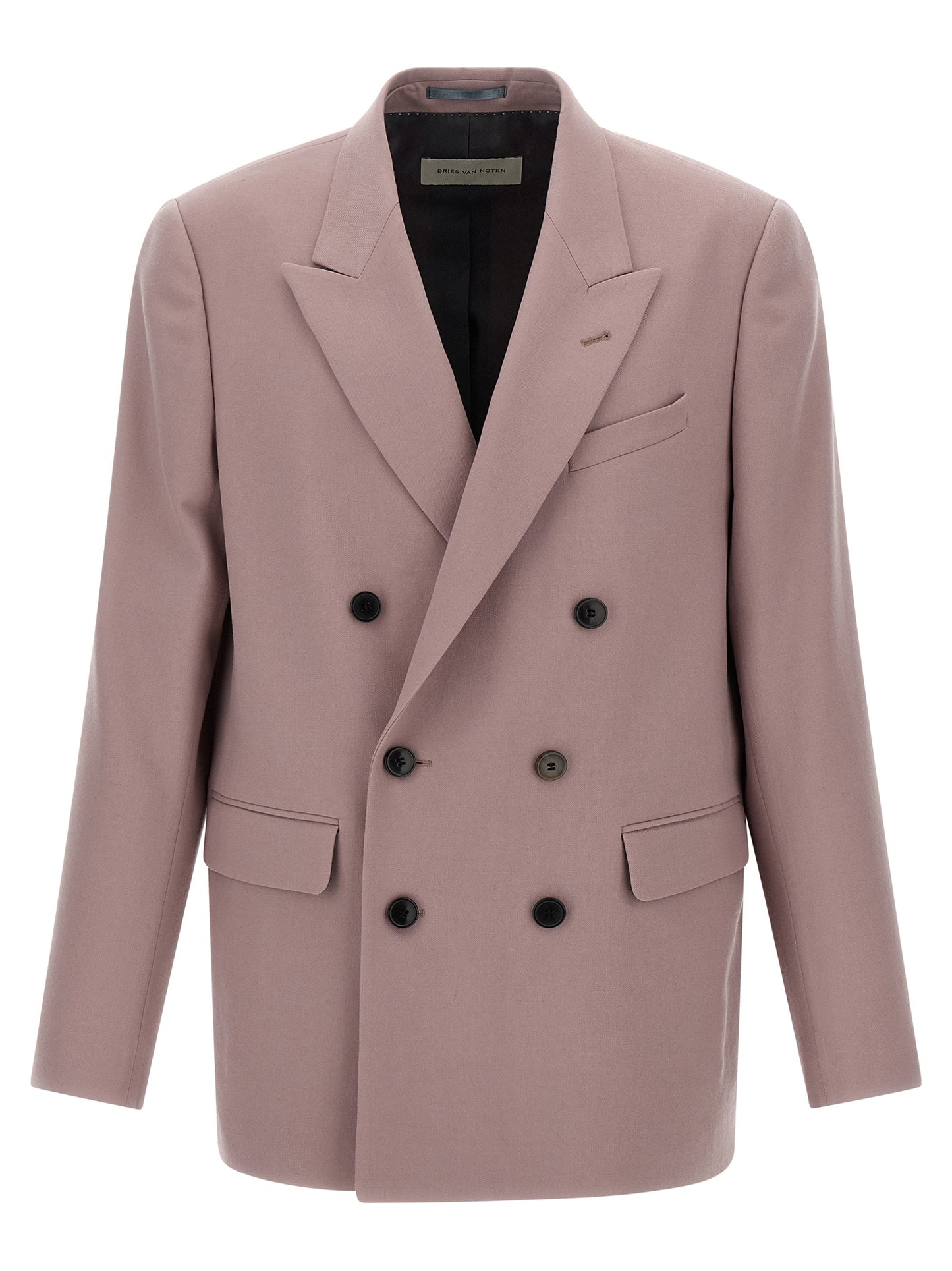 Blazer by Dries Van Noten for men in wool purple showcases a discerning silhouette, elegantly detailed with a sophisticated and premium for a truly discerning finish.