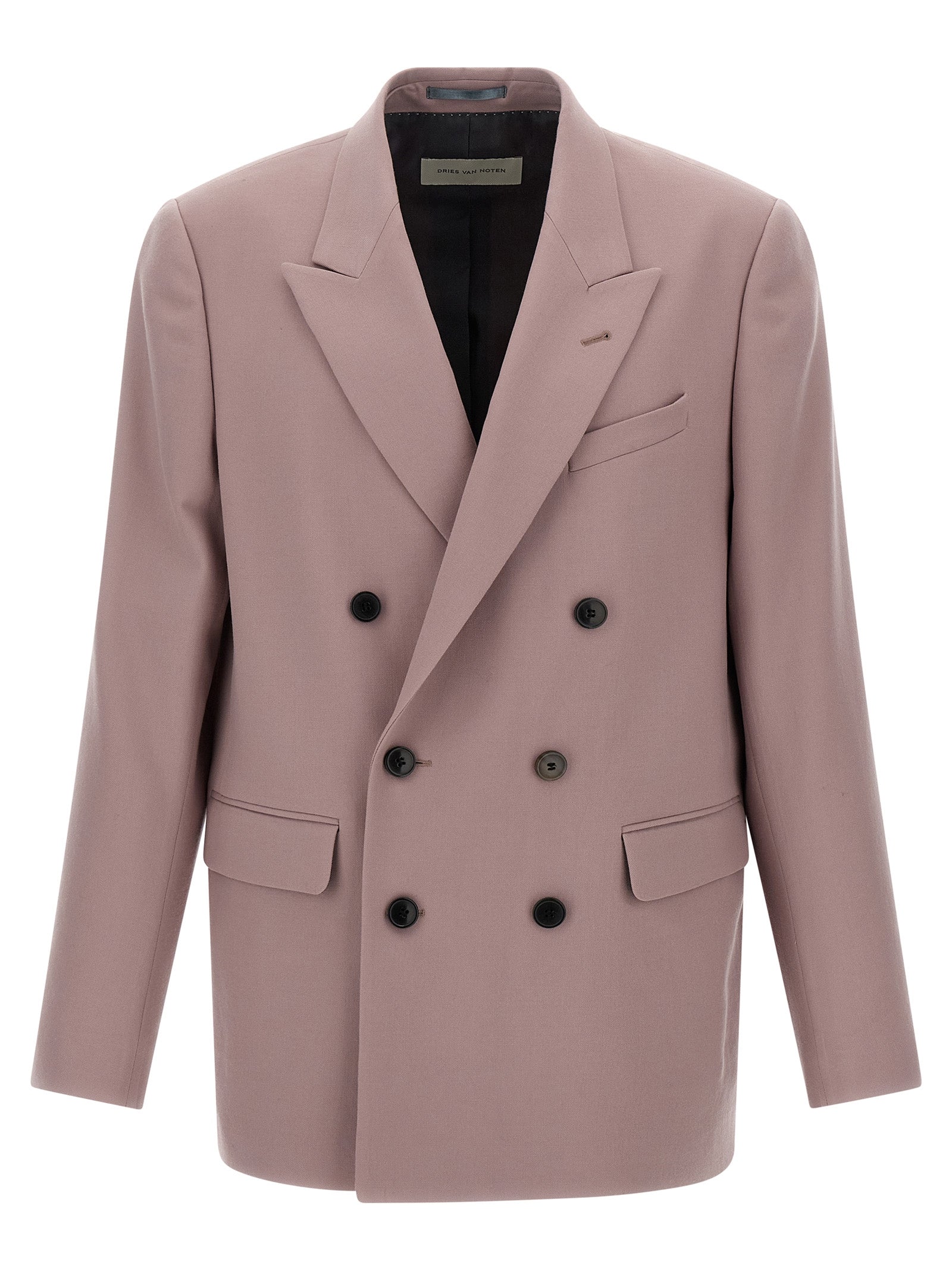 Blazer by Dries Van Noten for men in wool purple showcases a discerning silhouette, elegantly detailed with a sophisticated and premium for a truly discerning finish.