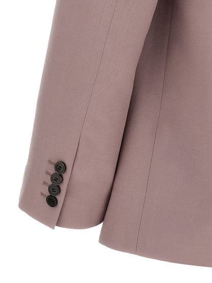 Blazer by Dries Van Noten for men in wool purple presents a distinguished silhouette, detailed with a distinguished and distinctive for a truly sophisticated finish.
