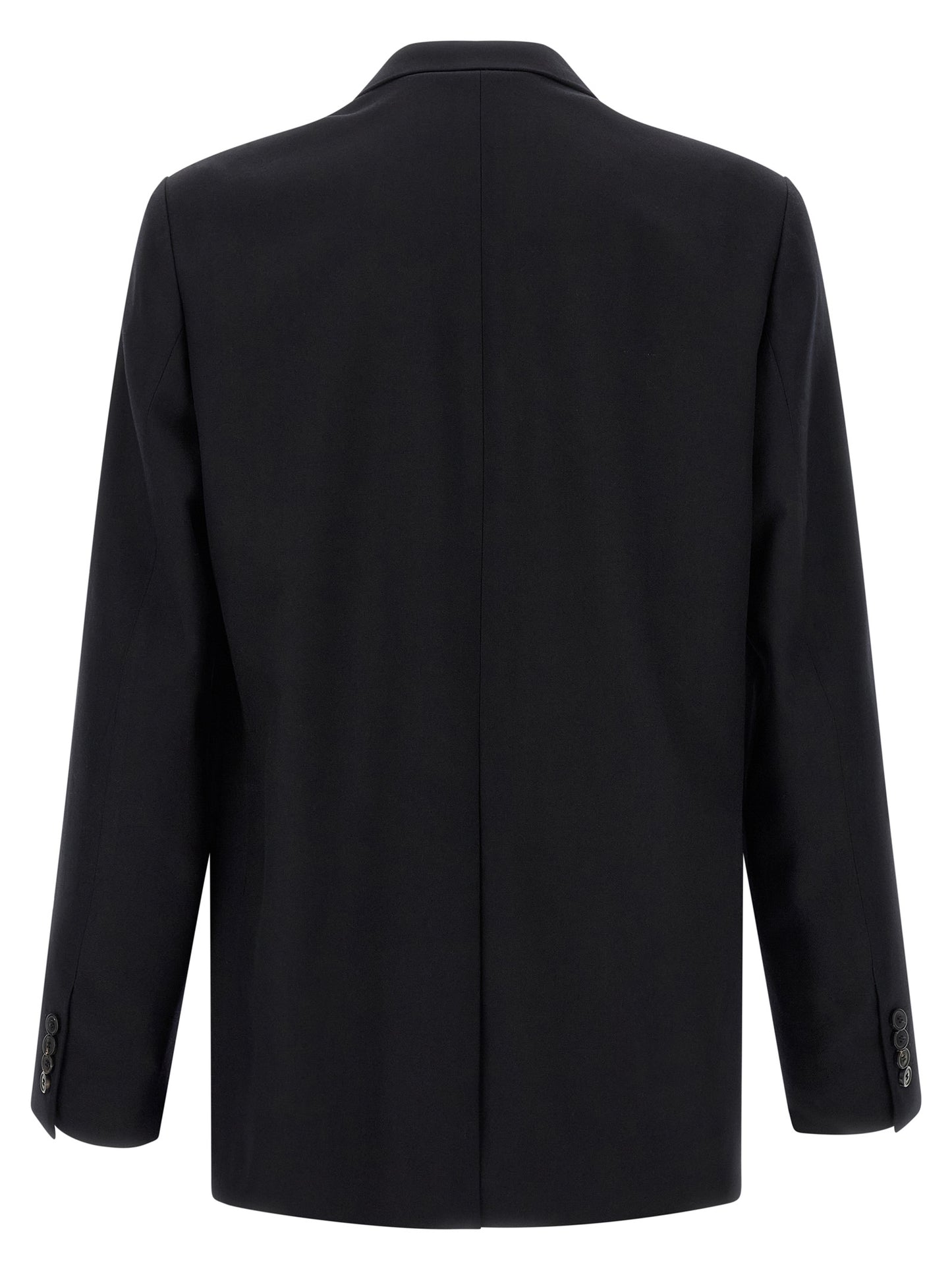 Blazer by Dries Van Noten for men in wool black showcases a polished silhouette, highlighted by a refined and polished for a sophisticated finish.