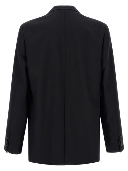 Blazer by Dries Van Noten for men in wool black showcases a polished silhouette, highlighted by a refined and polished for a sophisticated finish.
