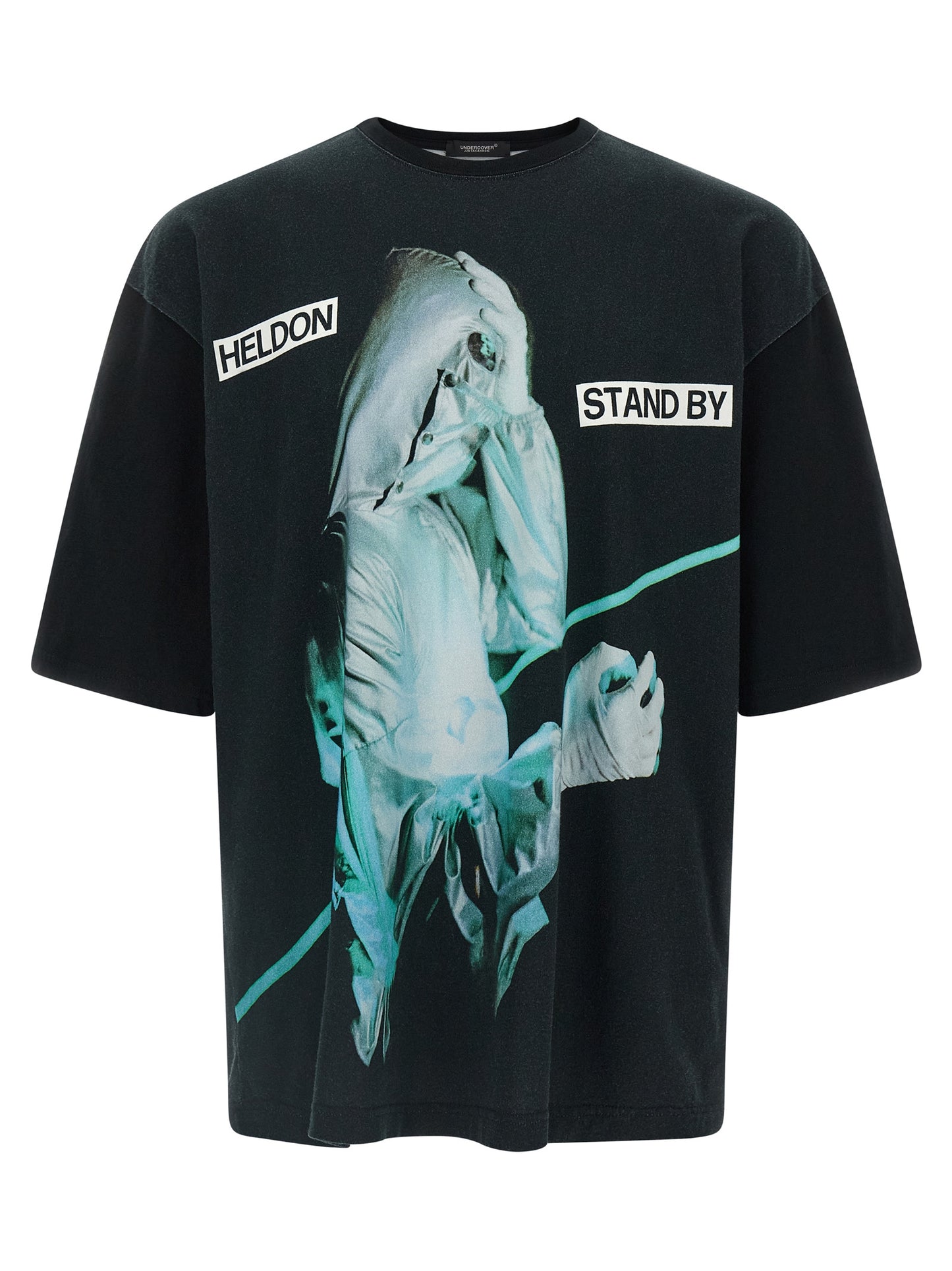 T-Shirt by Undercover for men in cotton black & print features a plush silhouette, showcasing a sophisticated round neckline and for a truly plush finish.