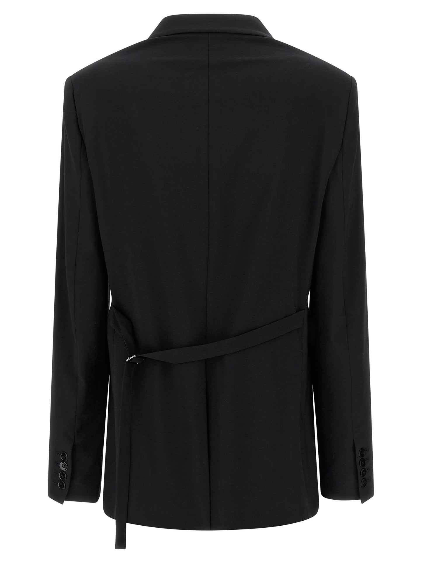 Blazer by Nensi Dojaka for women in polyester & virgin wool black features an crisp silhouette with sophisticated and a crisp split neckline for a truly crisp finish.