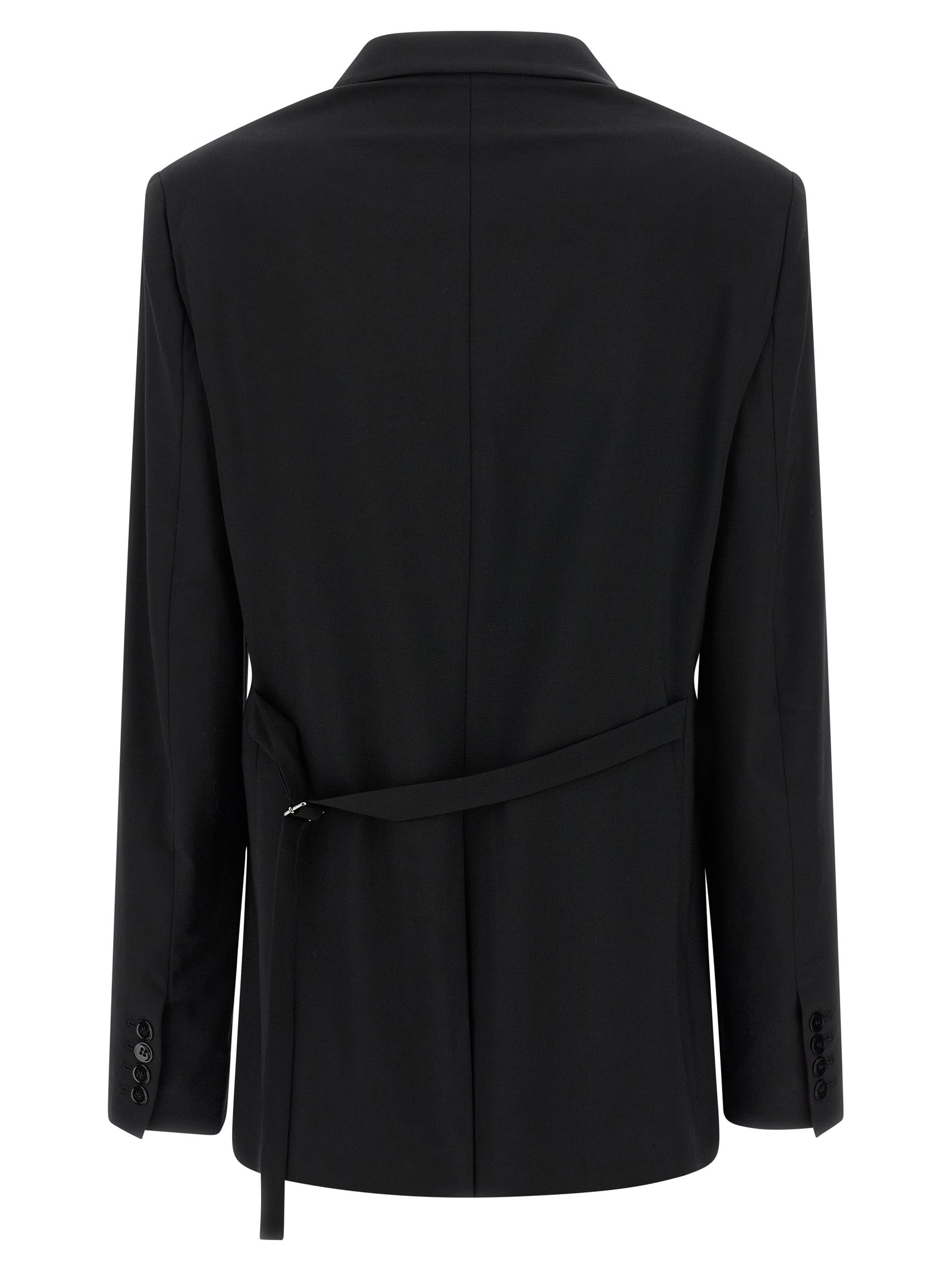 Blazer by Nensi Dojaka for women in polyester & virgin wool black features an crisp silhouette with sophisticated and a crisp split neckline for a truly crisp finish.