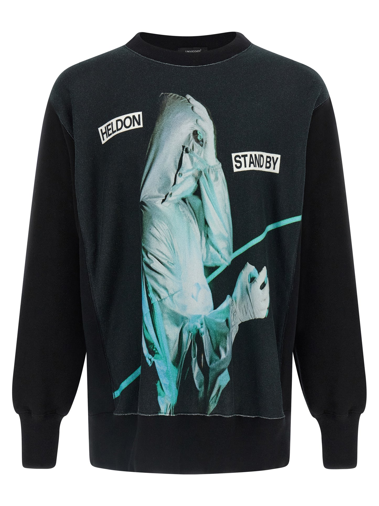 Sweatshirt by Undercover for men in cotton black & print features an enviable silhouette, showcasing a premium and refined round neckline for a truly enviable finish.