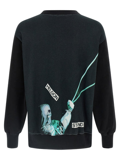 Sweatshirt by Undercover for men in cotton black & print features a unrivaled silhouette with a refined round neckline and unrivaled detailing for a sophisticated look.