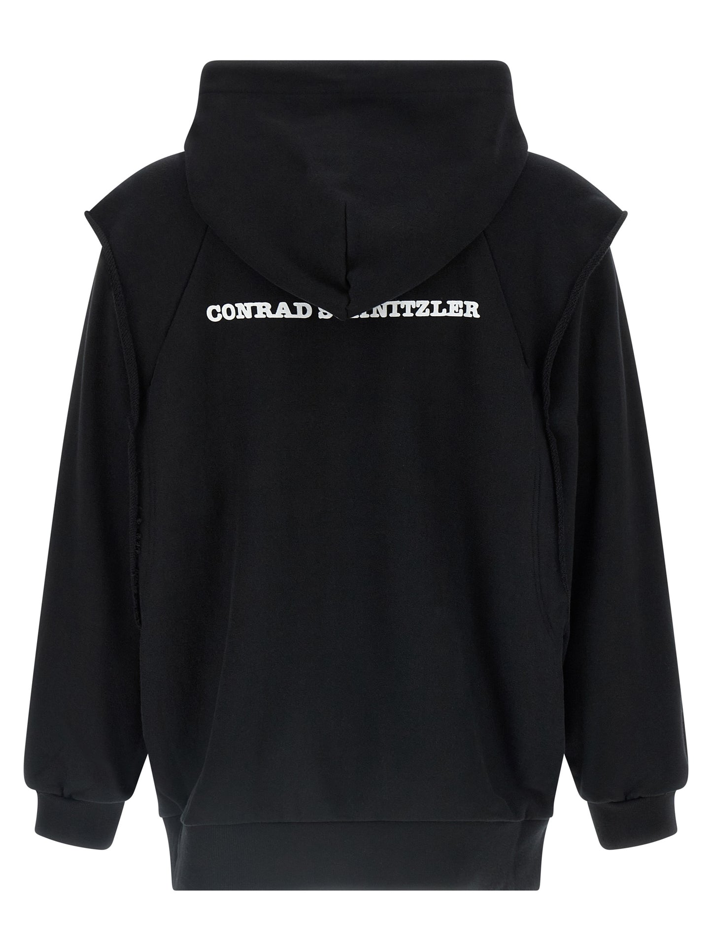 Sweatshirt Hoodie by Undercover for men in cotton black & print features a slouchy chic silhouette, detailed with a slouchy chic and a signature hooded neckline for an elevated aesthetic.