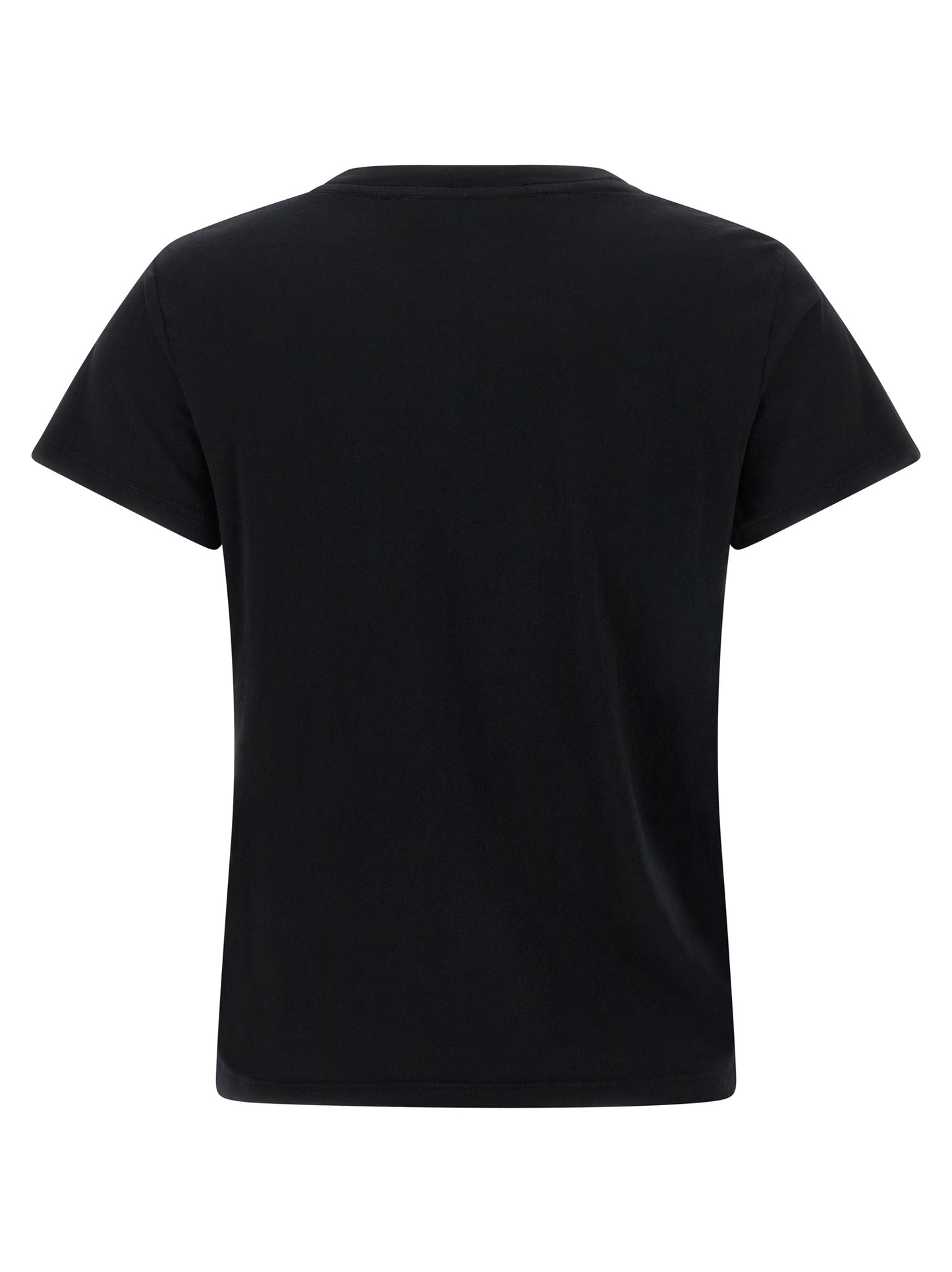 T-Shirt by Mother Denim for women in denim cotton black showcases a dramatic silhouette, elegantly detailed with a dramatic and for a truly dramatic finish.