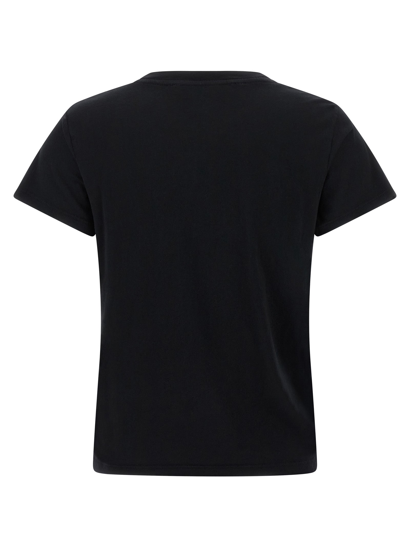 T-Shirt by Mother Denim for women in denim cotton black showcases a dramatic silhouette, elegantly detailed with a dramatic and for a truly dramatic finish.