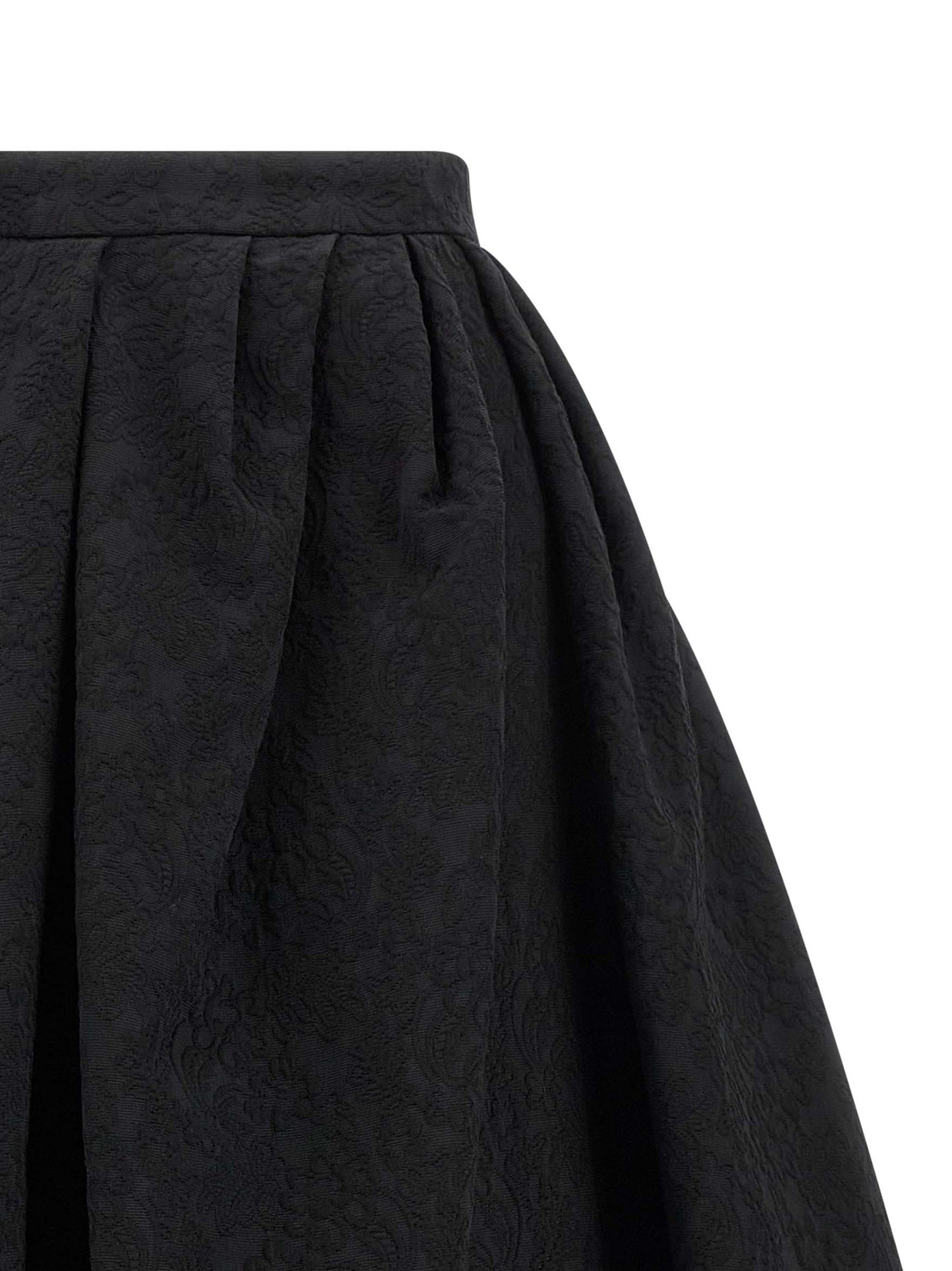 Skirt by Carolina Herrera for women in viscose cotton black & jacquard features an relaxed-yet-refined silhouette that elegantly showcases the Women's Tailored Viscose Cotton Midi Skirt design and sophisticated midi.