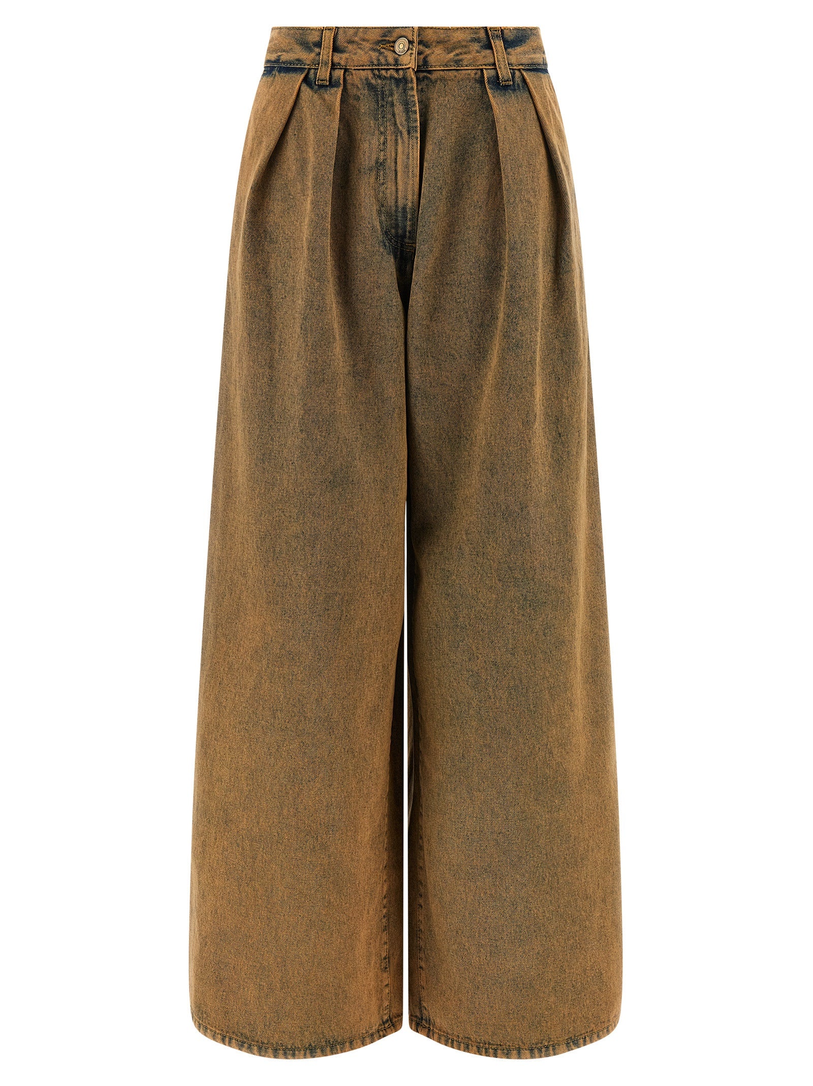 Jeans by Alanui for women in denim cotton animal, brown & print features a polished silhouette with a polished wide, reaching a polished long and finished with a polished .